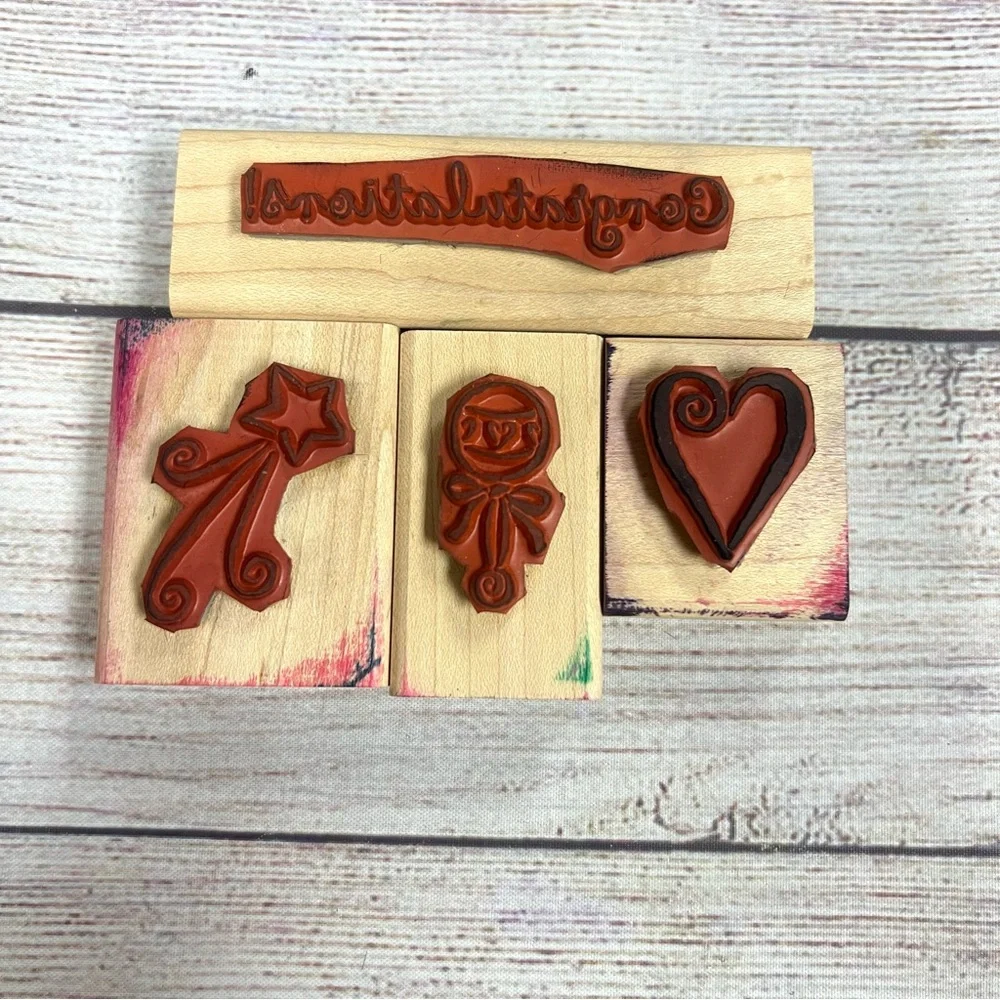 Stampin Up Vintage Special Day Limited Edition 1998 Wood Rubber Stamps Baby